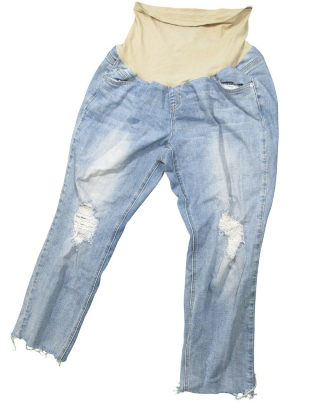 Indigo Blue Maternity Women's Size XL Blue Distressed Secret Fit Belly Jeans